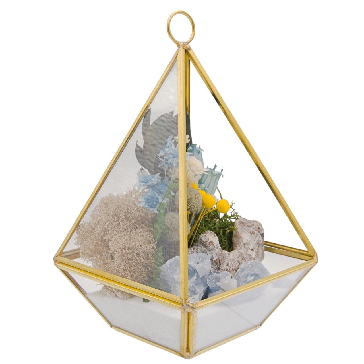 Victorian Crystal Terrarium - Blue Calcite