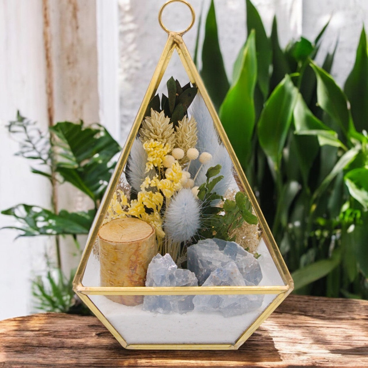 Victorian Crystal Terrarium - Blue Calcite