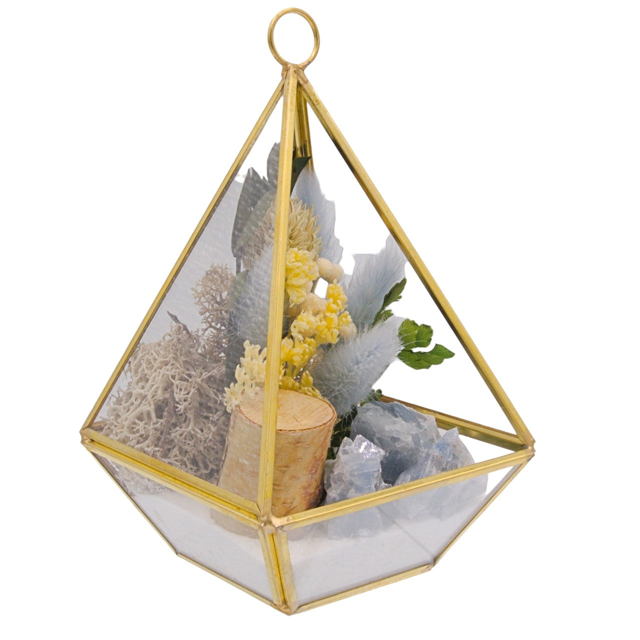 Victorian Crystal Terrarium - Blue Calcite