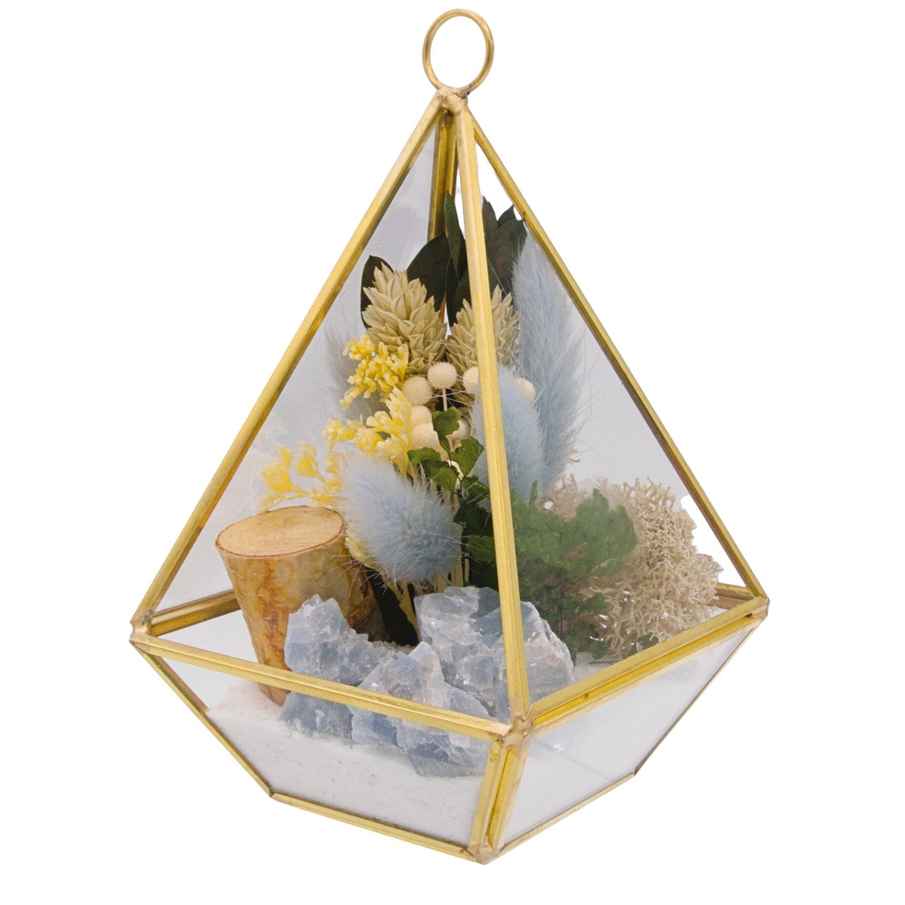 Victorian Crystal Terrarium - Blue Calcite