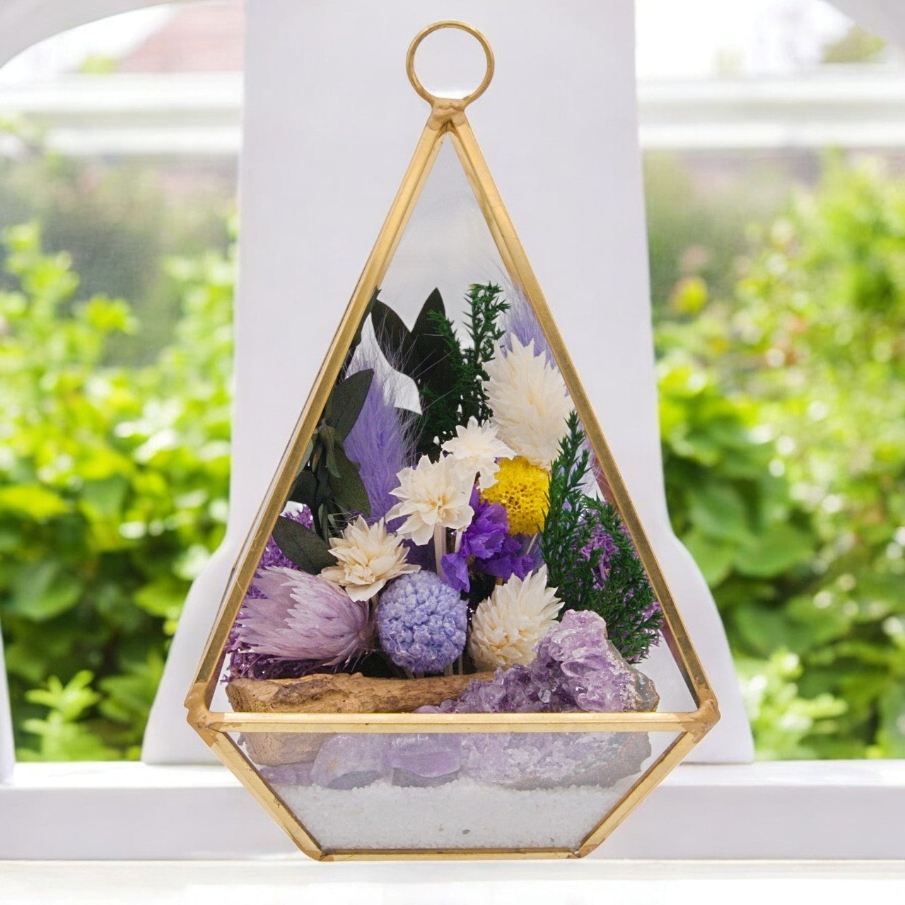 Victorian Crystal Terrarium - Amethyst